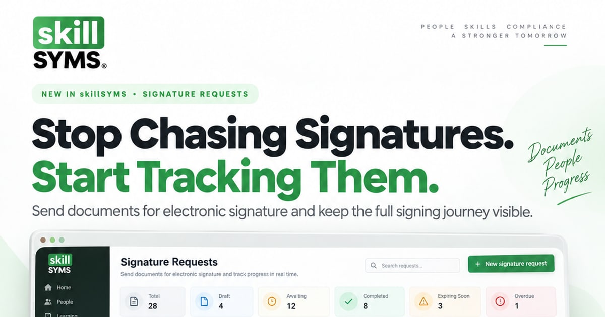 skillSYMS campaign poster: Stop Chasing Signatures. Start Tracking Them.